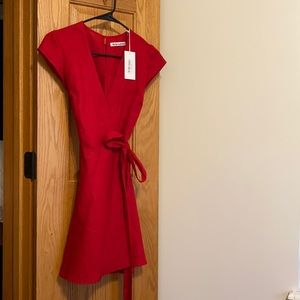 Reformation Rodin Linen Dress - Cherry XS, NWT